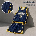 Custom Name Number Basketball Jersey Set, White Black Gold Contrast Uniform