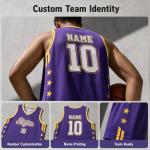 Custom Name Number Basketball Jersey Set, White Black Gold Contrast Uniform